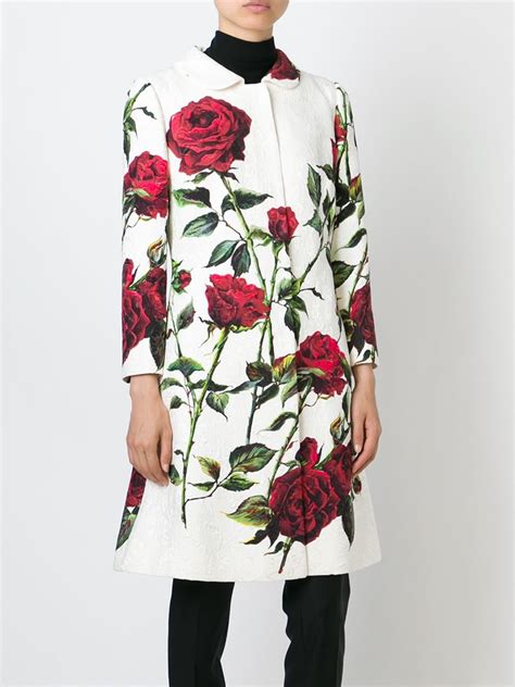 dolce gabbana rose print coat|dolce & gabbana sweater coat.